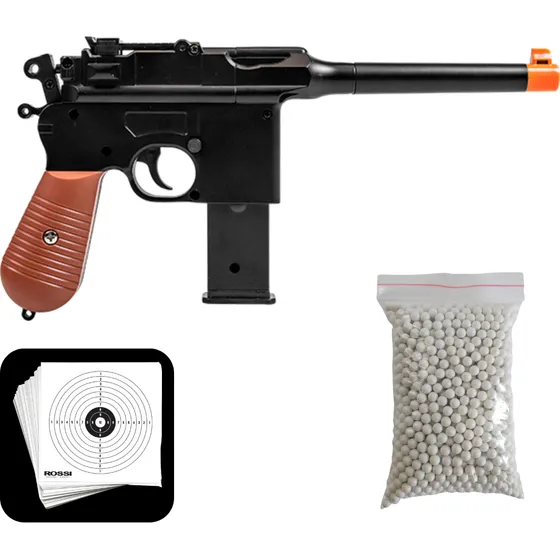Pistola De Airsoft Mauser Metal V10 C96 6mm Spring Rossi