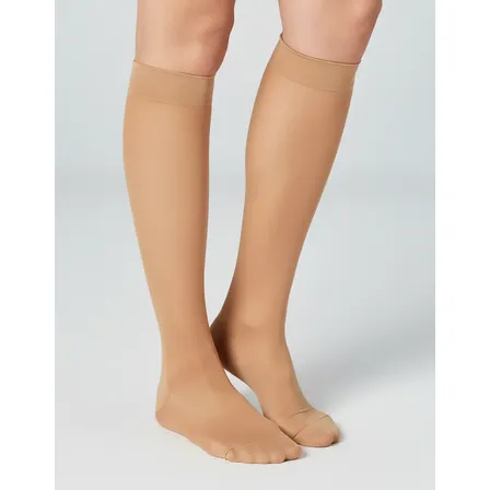 Meia De Compressão Kendall 3/4 Sem Ponteira Mel Liso M