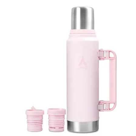 Termo Agua Caliente 1.3 Litros Mate Acero Lukout 1.3 + Tapa Color Petalia