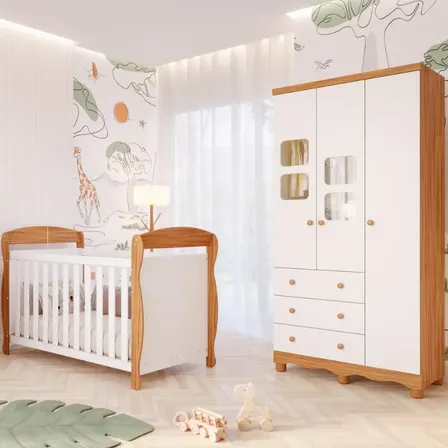 Quarto Bebê Berço Americano Marquesa 3 Em 1 Guarda Roupa Uli