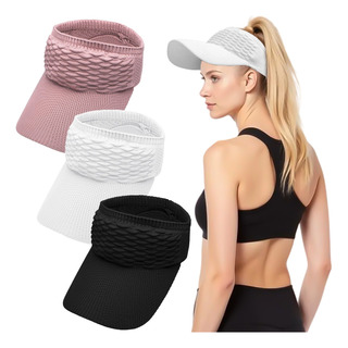 3pzs Sombrero Sol Uv Protección Gorra Para Verano Mujer 3pzs Sombrero Sol Uv Protección Gorra Para Verano Mujer
