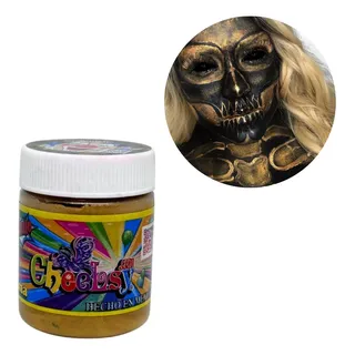 Maquillaje Pintacarita Tarrito Halloween Dia De Muertos Dorado