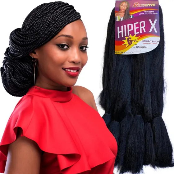Cabelo Jumbo Jumbão Super Star Antibacteriano Sem Coceira Cor Preto #1