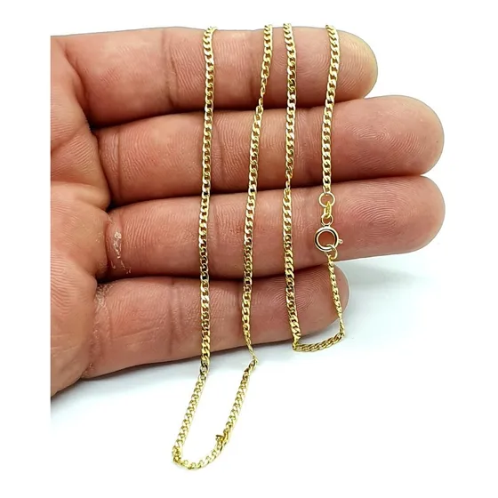 Corrente Cordão Colar Grumet 50cm Ouro 18k 750
