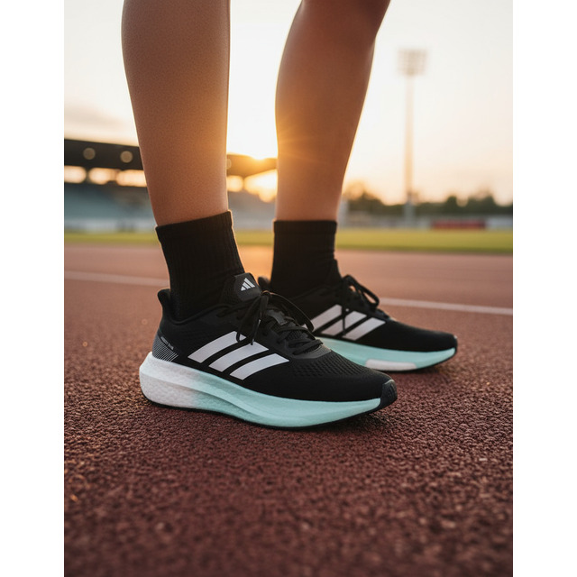 Tênis adidas Boost Run Preto Verde Feminino Para Corrida Tênis adidas Boost Run Preto Verde Feminino Para Corrida