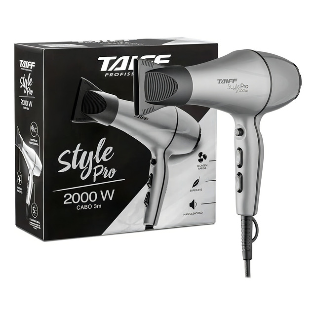 Secador De Cabelo Taiff Style Pro 5 Temperaturas 2000w Prateado 127v Secador De Cabelo Taiff Style Pro 5 Temperaturas 2000w Prateado 127v