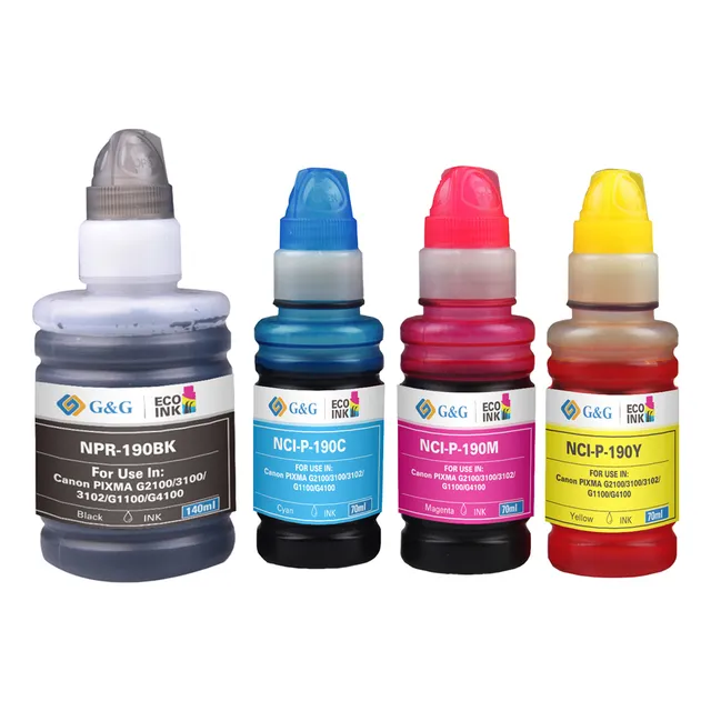 Gi-190 Pack 4 Colores Para Canon Con G2100 G2110 G3110