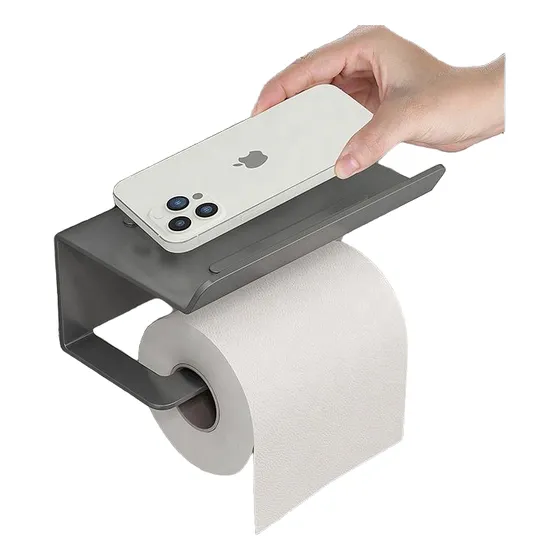Porta Rollo Papel Higenico Adhesivo Acero Practico