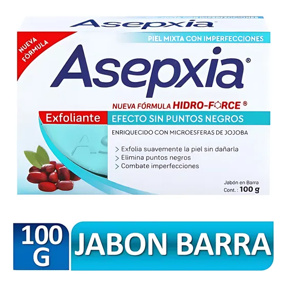 Jabon Asepxia Exfoliante 100 Gr, Efecto Sin Puntos Negros