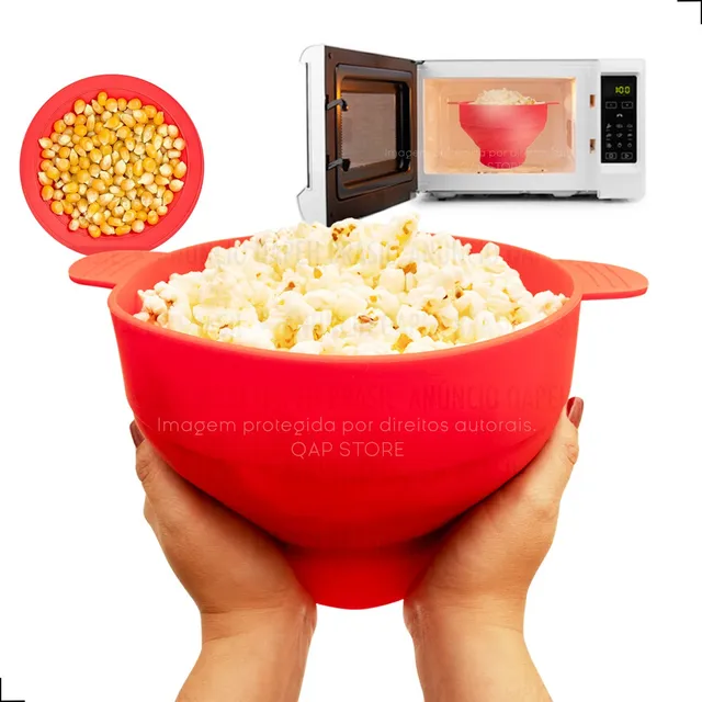 Pipoqueira De Silicone Para Microondas - Pipoca De Um Jeito Fácil, Prático E Sem Sujeira!