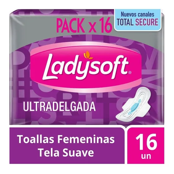 Toalla Femenina Ladysoft Ultradelgada Tela Suave 16 Un