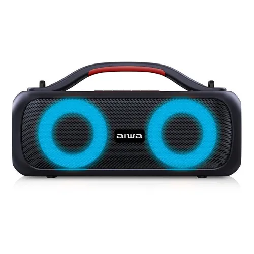 Bocina Aiwa Aws200bt Bluetooth 30 W Radiofm Luz Rgb 4 Hrs Color Negro