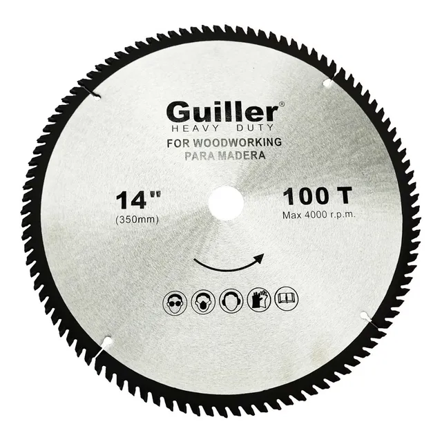 Disco Widia Corte Madera 100 Dientes 350mm 14 PuLG Guiller Color Gris