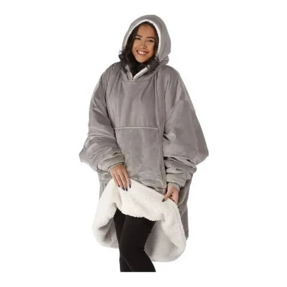 Manta Poncho Sherpa Manta Polar Bata Frazada Polerones Felpa