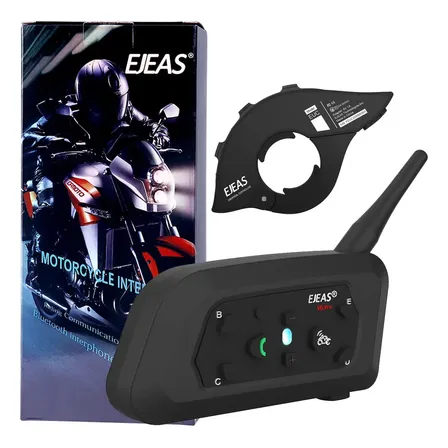 Kit Fone Moto Ejeas V6 Pro+ Controle Comunicador Capacete