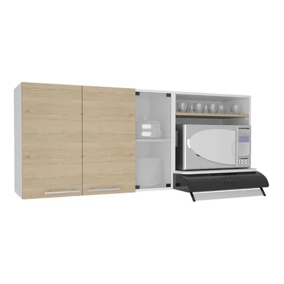 Gabinete Superior De Cocina Gina Rta 150x60,2x40 Rovere Color Beige