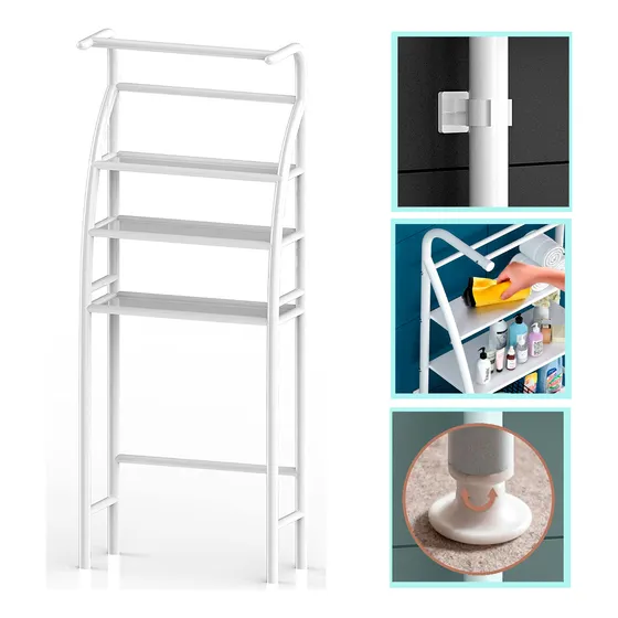 Organizador De Baño Con Estantes De Metal Inodoro Y Lavadero