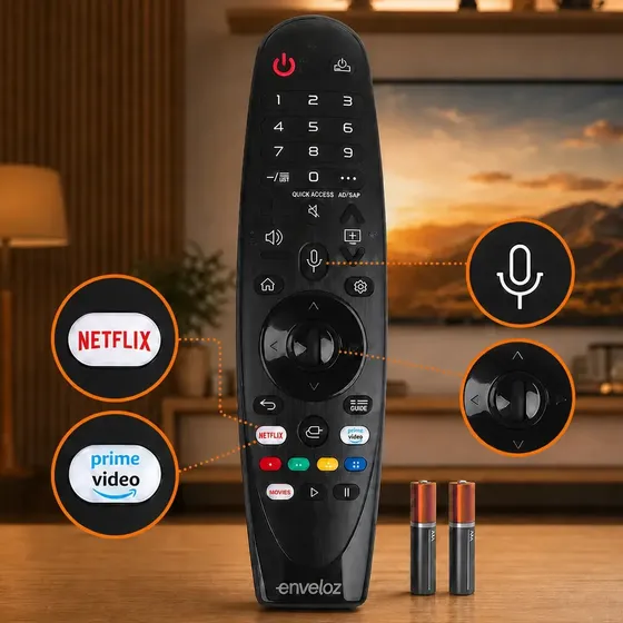 Controle Remoto Para Smart Tv LG An-mr19ba Thinq Ai Magic An-mr21ga 4k Audiogeek Comando De Voz E Mouse Com Controle Por Movimento Oled Qled Enveloz Com Pilhas