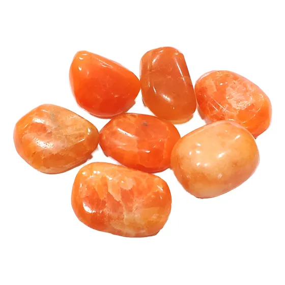 Selenita Gipsita Laranja Unid. 2cm Pedra Gema Natural Polida