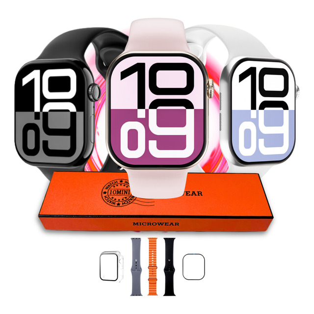 Smartwatch W10 Mini 42mm 3 Pulseiras Película Brinde Novo Smartwatch W10 Mini 42mm 3 Pulseiras Película Brinde Novo
