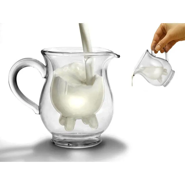 Lechera Ubre De Vaca De Vidrio Jarra Vaso Desayuno Merienda 