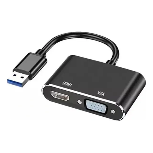 Adaptador Usb A Hdmi Vga Convertidor Hd 1080p Usb3.0