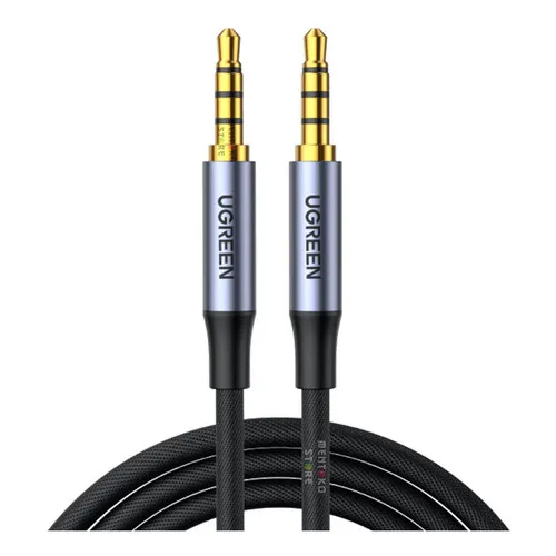Cable Auxiliar UGREEN 20782 de 3.5mm Cable Audio Estéreo Núcleo de Alambre de Cobre Esmaltado Carcasa de Aluminio Azul + Nylon Trenzado Soporta Micrófono 2 Metros