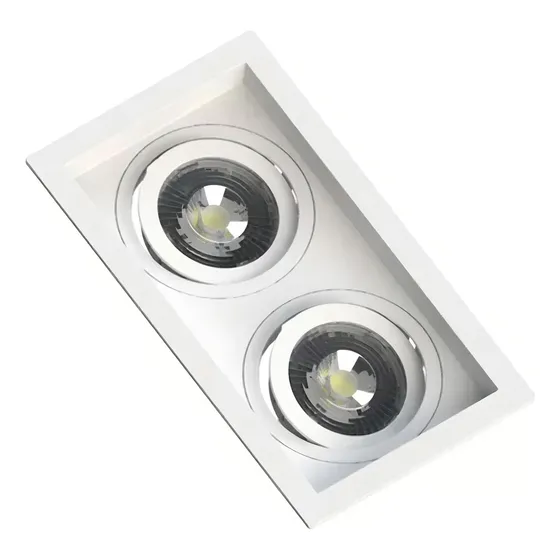 Spot Embutir Multi Recuado Save Energy 2 Dicroica Duplo Estrutura Branco 110V/220V