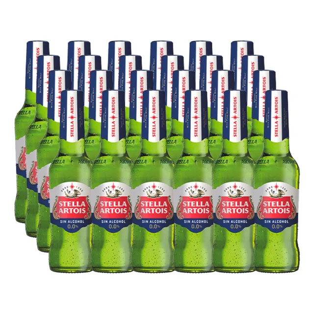 Cerveza Stella Artois sin alcohol pack por 24 unidades de 330ml