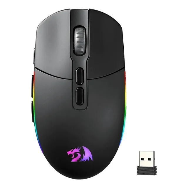 Mouse Gamer Redragon Invader Pro M719 Rgb Wireless/alámbrico Color Negro