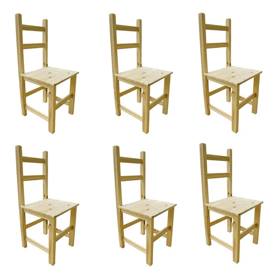 Silla X6 Madera Pino Macizo Reforzada Envío Fabrica Ohventas
