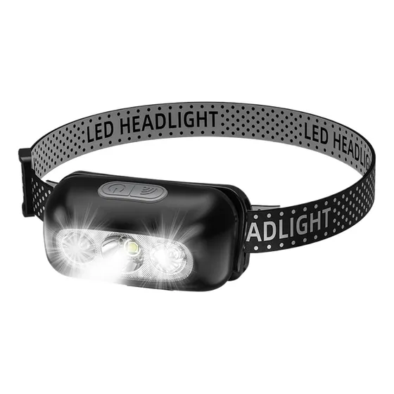 Linterna Frontal Luz Para Cascos 3 Modos Impermeable Con Sen