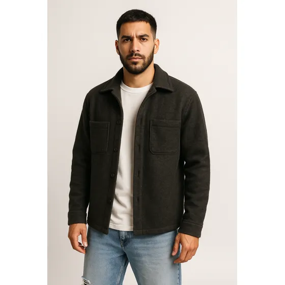 Camisaco Paño Premium Hombre Oversize Abrigo Otoño Invierno