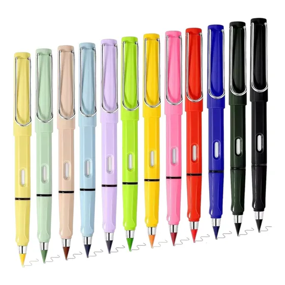 12 Lapices Infinito Olami Mágico Con Goma Colores Surtidos