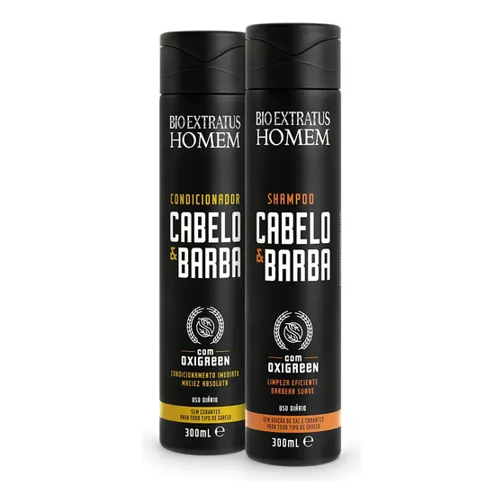 Kit Shampoo E Condicionador Cabelo Barba Bio Extratus 300ml