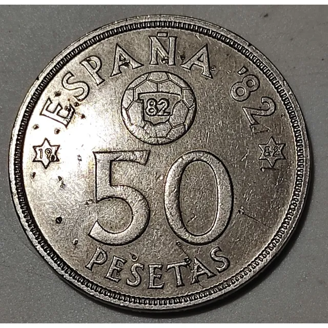 50 Pesetas España 1980 Moneda Mundial Fútbol 82