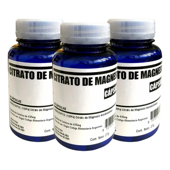 Citrato De Magnesio Breaking Lab 60 Capsulas Pack X3
