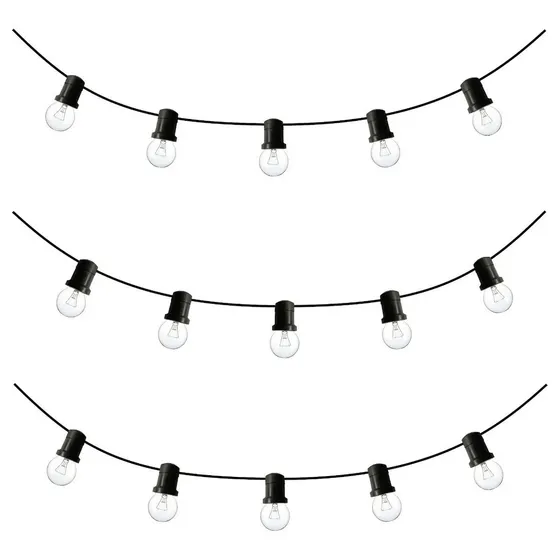 20 Mts Guirnalda Luces Intemperie Vintage Retro Transparente