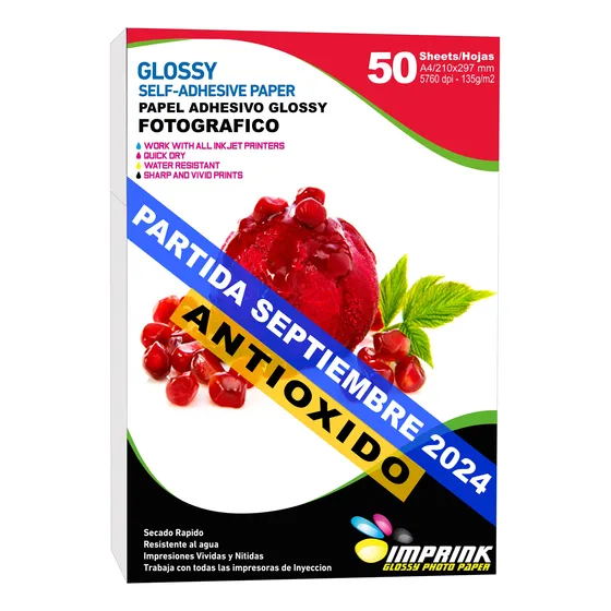 Papel  Adhesivo Glossy A4/135g/50 Hojas ..envio Gratis X 6un