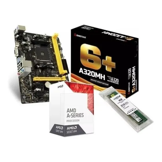 Kit Upgrade Gamer Mb Biostar Am4 A320m + A10 9700 + Mem 8gb