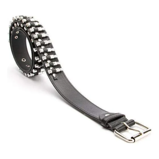 Cinturón De Bala Punk De Cuero Con Remaches
