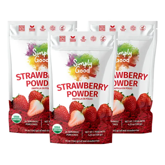 Kit X3 Und Simply Good Frutilla Orgánica En Polvo X 120g