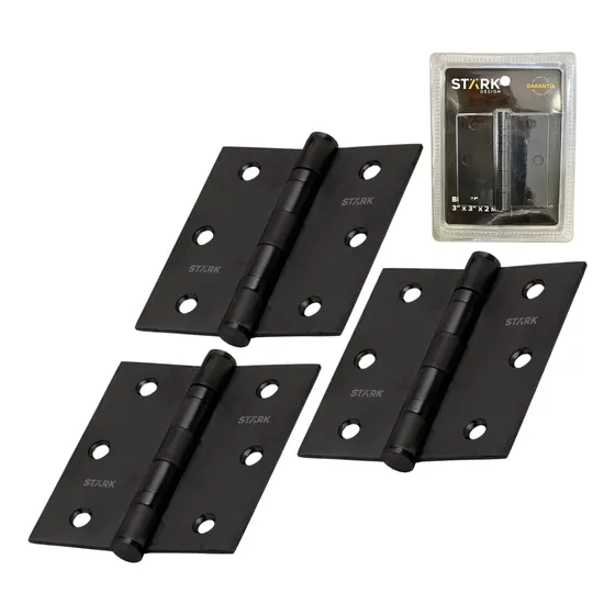 Pack 3 Bisagras Negras Con Rodamiento 3 X 3 Pulgadas X 2mm