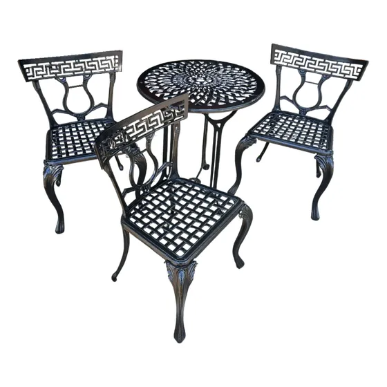 Comedor 3 Puestos En Aluminio Fundido Intemperies