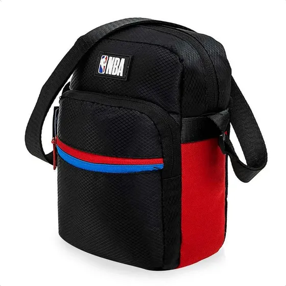 Morral Nba Logo Casual Urbano Color Negro Diseño De La Tela Liso