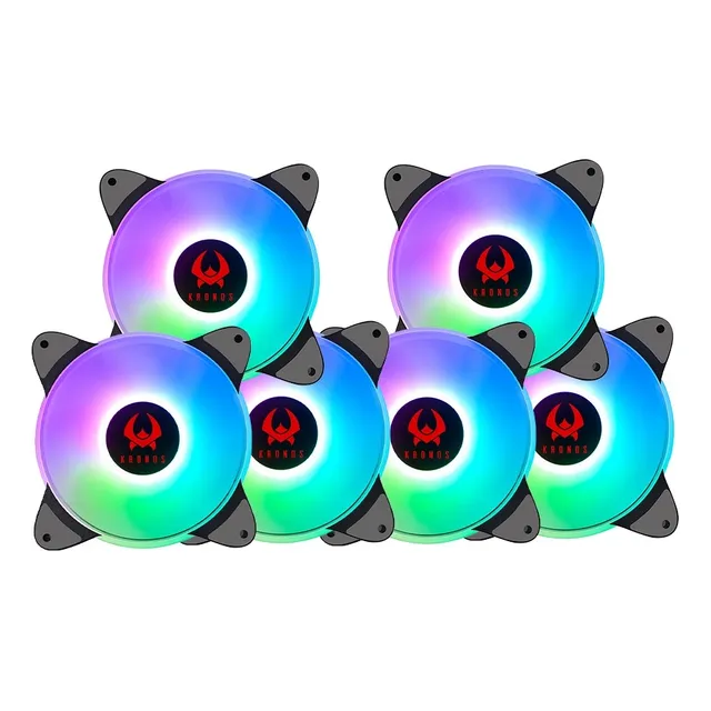 Kit 6 Ventiladores Pc Argb Kronos Blazer Black 120mm Control
