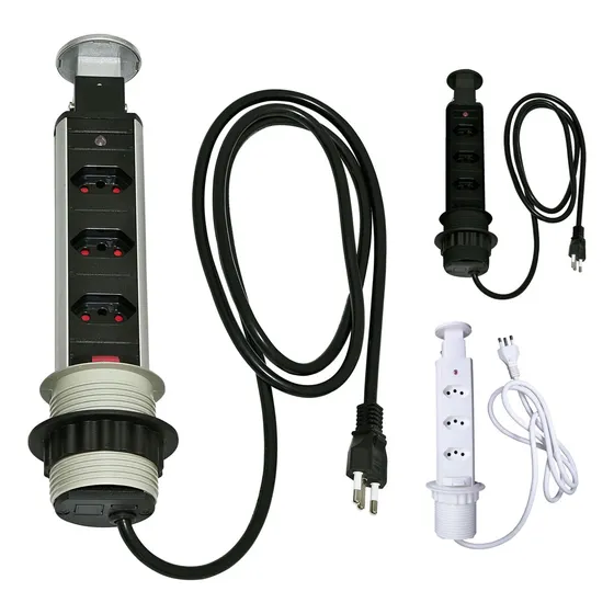 Torre Tomada Multiplug Retrátil Embutir Mesa Bancada Totem