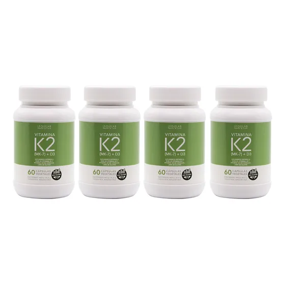 Leguilab X4 Vitamina K2 + D3 Mk-7 Suplemento Dietario 60c 6c