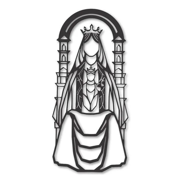 Cuadro Virgen De Coromoto 75x35cm. Tr-044