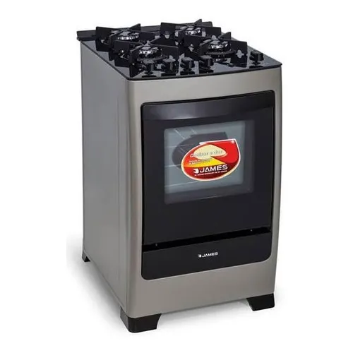Cocina Supergas James C700 Inox Mesada Vidrio 4 H. - Ltc Color Gris